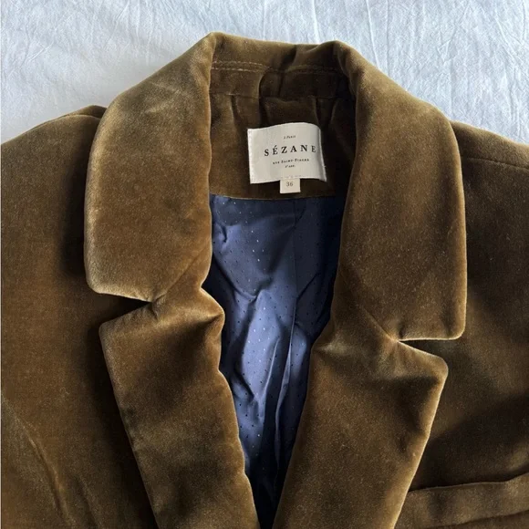 Sezane Olive Christie Jacket Size 36 - Picture 5 of 9
